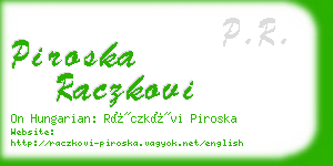 piroska raczkovi business card